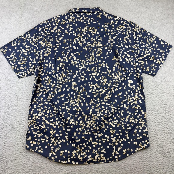 Quiksilver Cosmic Fields Classic Shirt Mens 2XL Navy Floral Button Up Resort - Picture 5 of 13